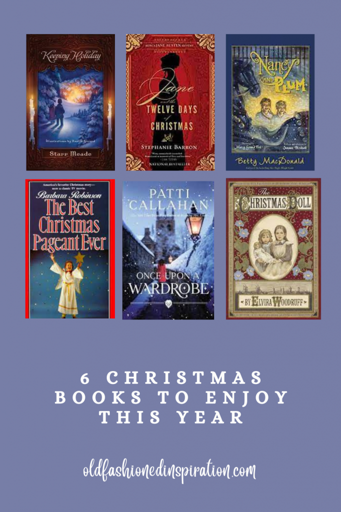 6 books on blue background